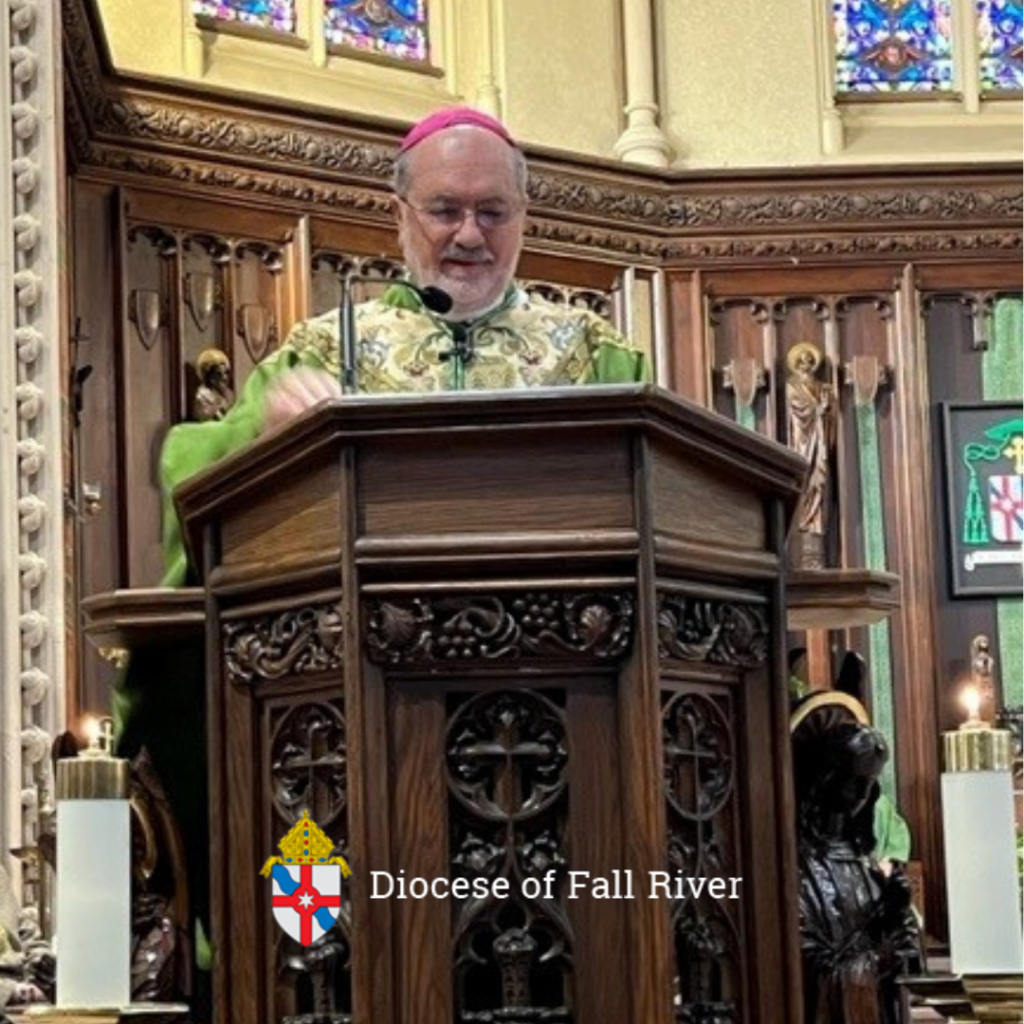 Bishop da Cunha preaching at Mass for Mental Health awareness